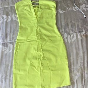 Mislead You Tube Dress - Neon Yellow